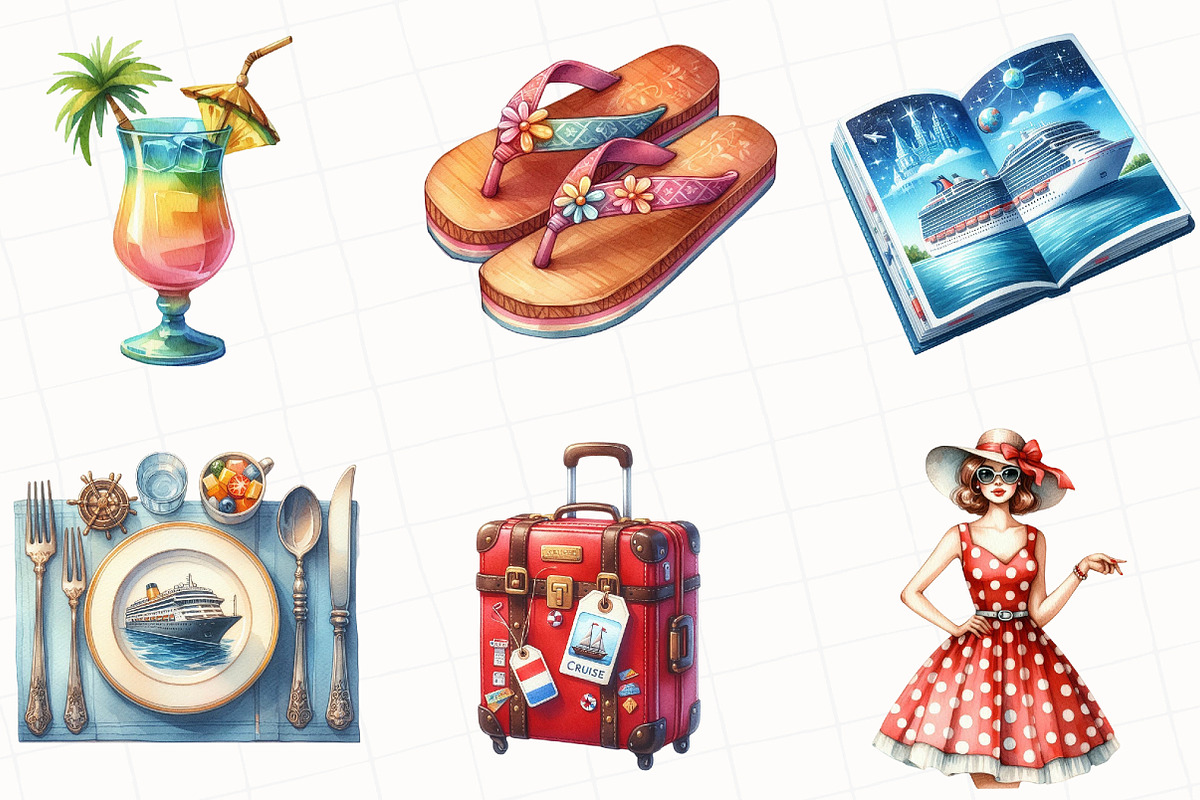 Cruise Adventure Summer Clipart, an Illustration by OK Design (Photo 4 of 5)