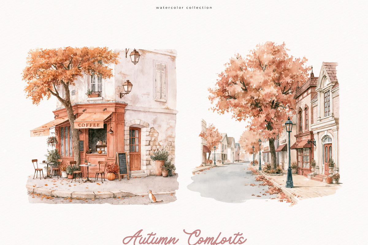 Autumn Comforts Collection, a Seasonal Illustration by PeDe Designs (Photo 7 of 20)