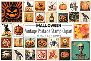 Vintage Halloween Postage Stamp Clip, an Illustration by Libby Wishes (Thumbnail 1 of 7)