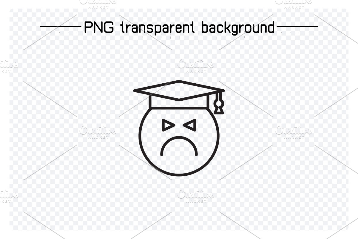 Bored and Moody Student Emoticon Set, an Outline Icon by Designfour (Photo 5 of 7)