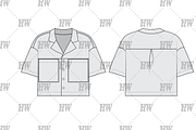 Open Collar Top Fashion Flat, a Shirt Mockup by haydenwentworth (Thumbnail 1 of 3)