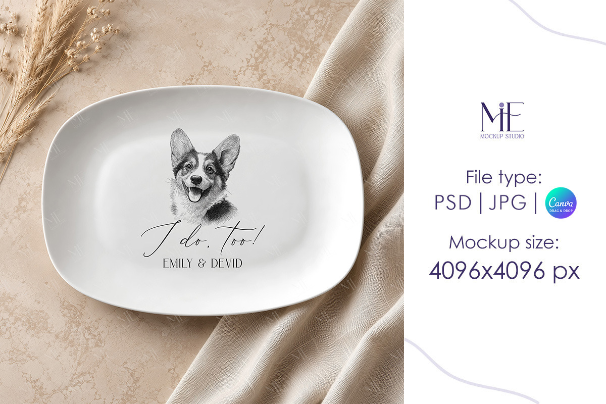 Deco Plate Oval Platter Mockup, a Merchandise Mockup by Mie Mockup Studio (Photo 6 of 8)