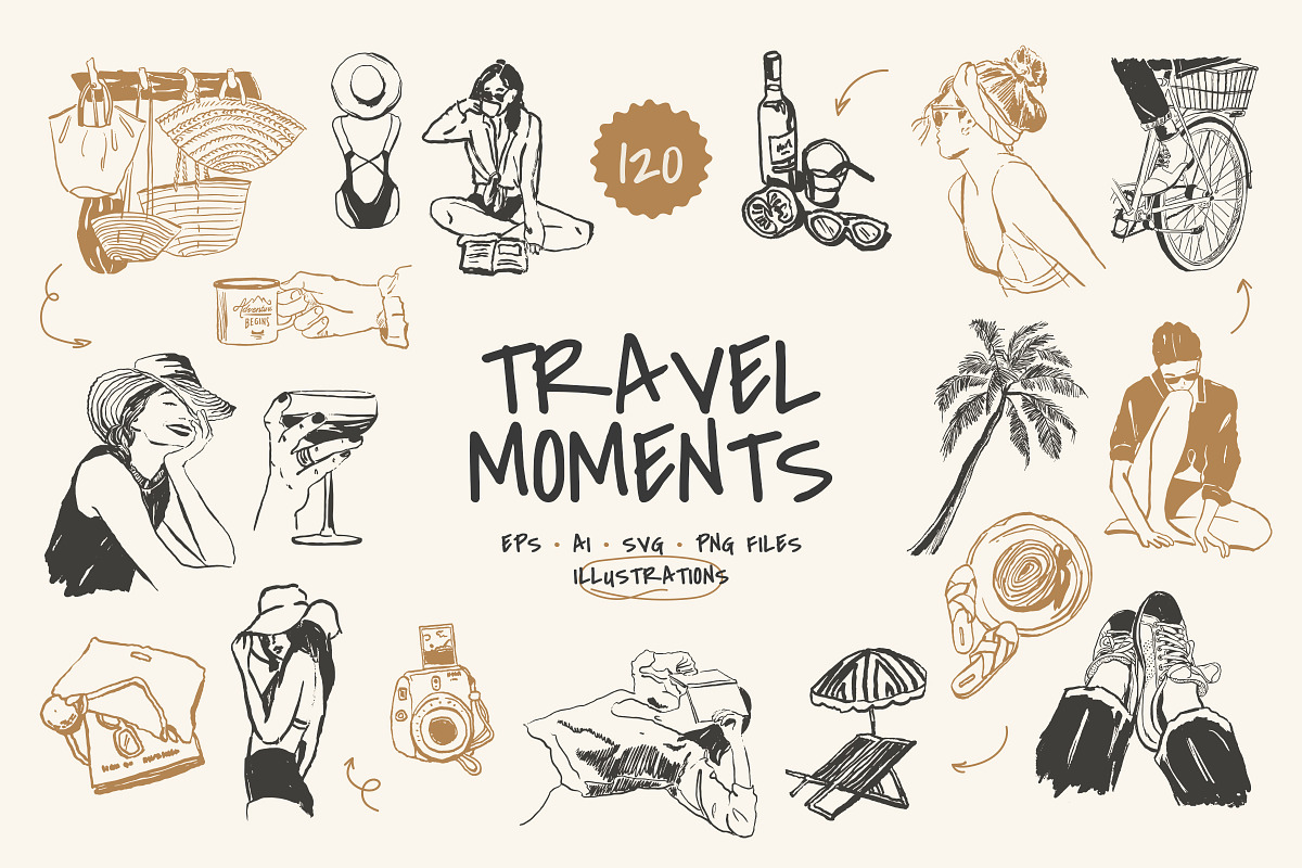 Travel Illustrations, an Object Graphic by iStar Design (Photo 1 of 13)