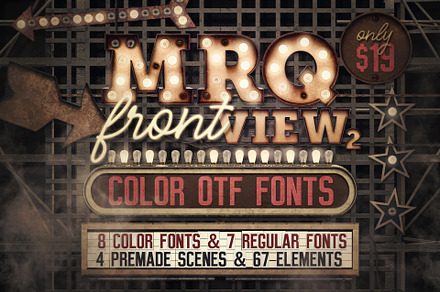 Marquee Front View - Color Fonts, a Font by TVartworks