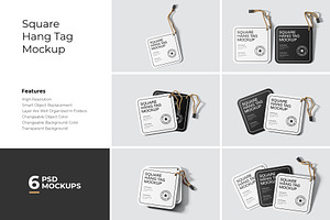 Square Hang Tag Mockup