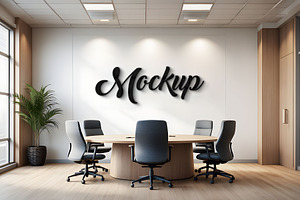 Modern Office Wall Logo Mockup