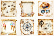 Summer old Paper Sublimation Clipart, an Illustration by Rose Art (Thumbnail 4 of 4)