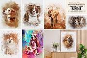 Dog Watercolor Painting Bundle, an Action Add-On by Photoshop Action (Thumbnail 1 of 14)