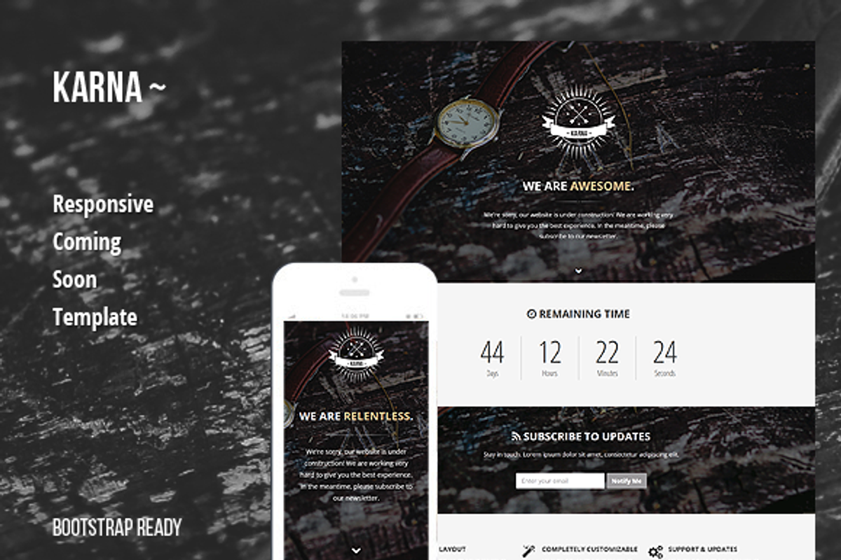 Karna - Responsive Coming Soon Page, a Bootstrap Template by nattywp