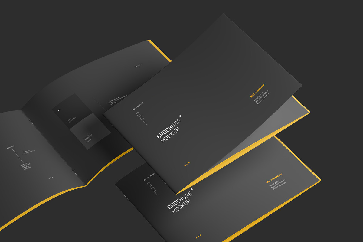 A4 Landscape Brochure Mockup Set, a Books & Magazine Mockup by Toasin ...