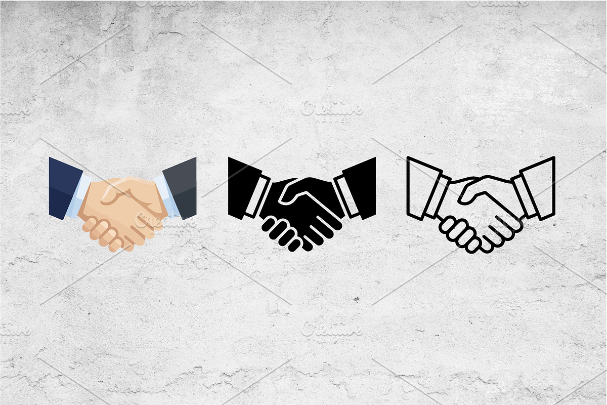 Handshake Icons Vector Color Black, an Outline Icon by Artonix (Photo 2 of 2)