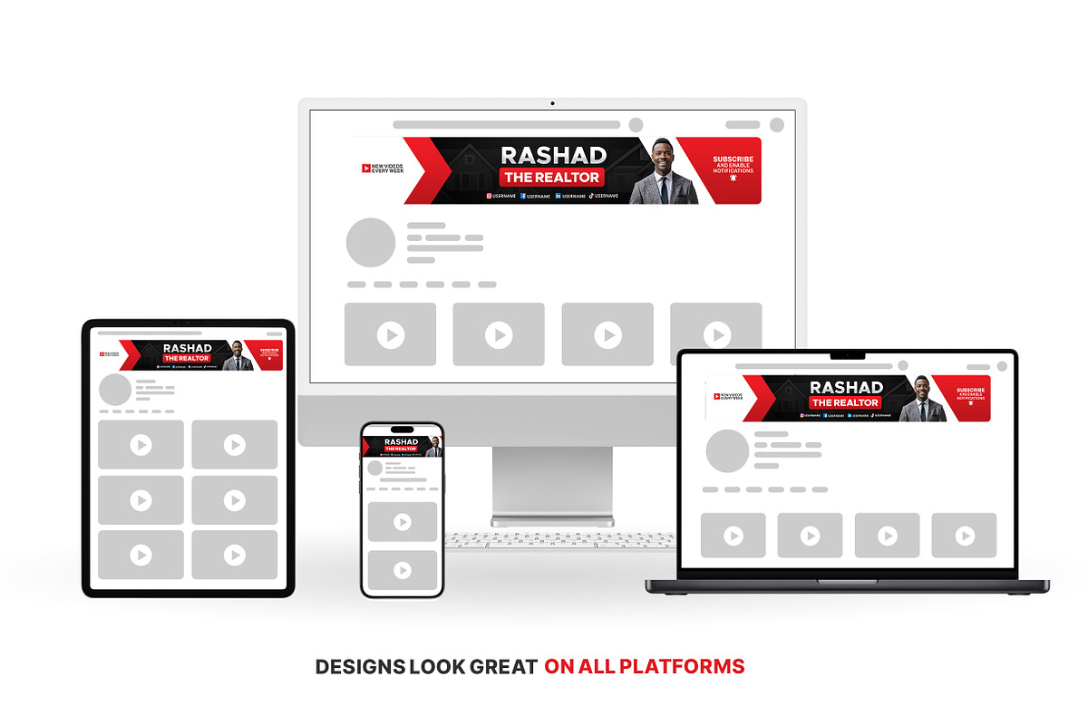 Realtor YouTube banner Bundle pack, a Social Media Template by Vaughn Studios (Photo 5 of 7)