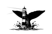 Whale Tail Lighthouse Bundle, an Object Illustration by yasushie (Thumbnail 8 of 31)