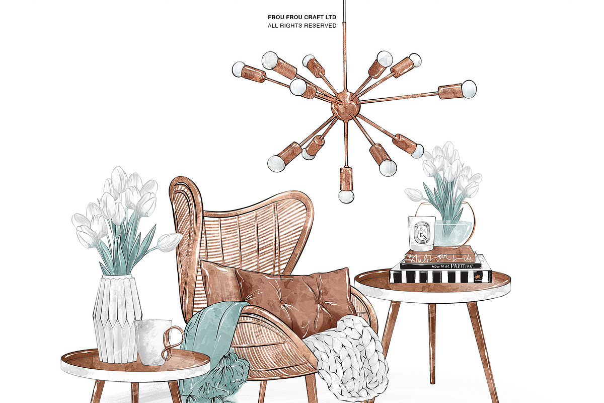 Hygge Interior Home Clipart, an Illustration by Frou Fou Craft (Photo 1 of 7)