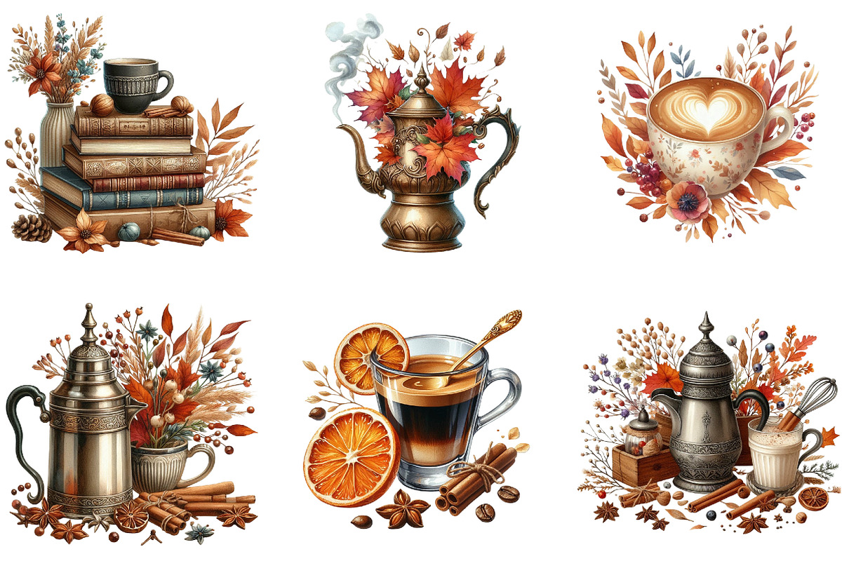 Vintage Autumn Coffee Sublimation, an Illustration by cherrydesign (Photo 2 of 3)