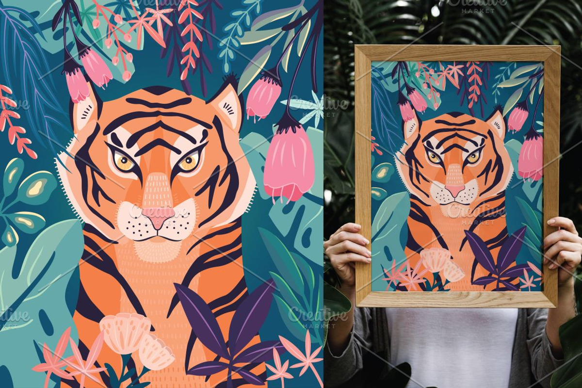 Tiger Vector illustration, an Animal Illustration by Blue Lela Design (Photo 3 of 3)