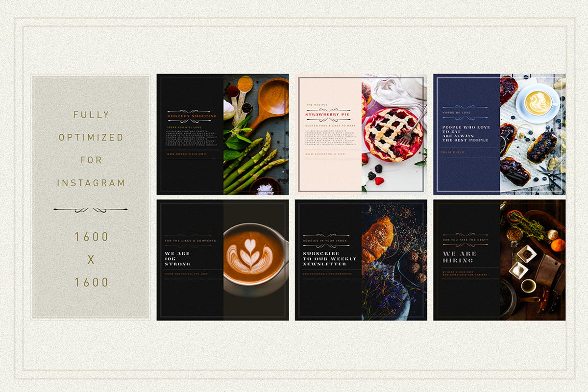 MILDRUSTIC foodie social media pack, a Social Media Template by Vova (Photo 2 of 7)