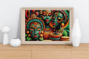 Colorful Abstract Women Wall Art, a Wallpaper Graphic by Helospace (Thumbnail 6 of 10)