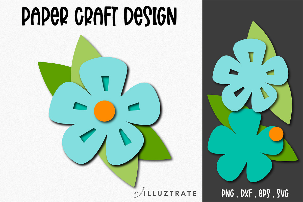 Paper Flower SVG Cut File Bundle, a Decorative Illustration by illuztrate (Photo 13 of 16)