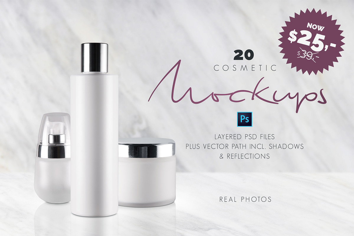 20 Cosmetic Mockups, a Product Mockup by easytemplates.store (Photo 1 of 6)