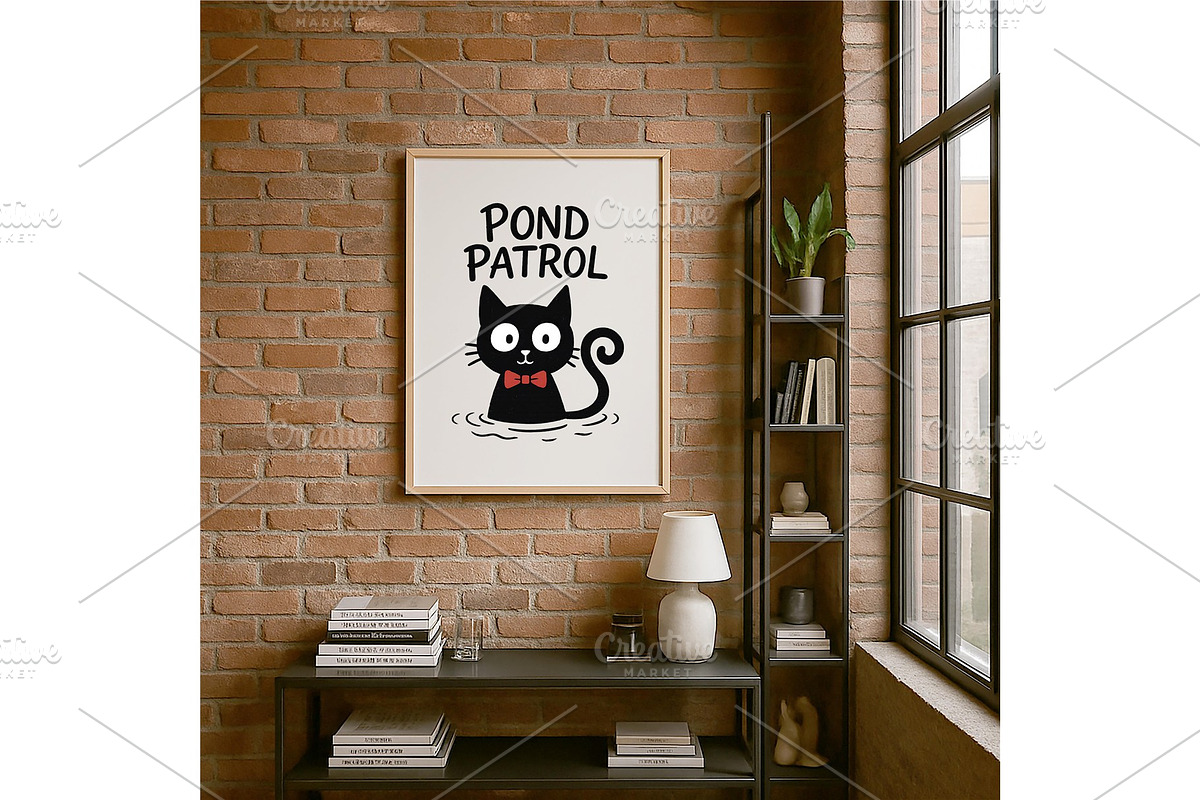 Pond Patrol Cat Funny Black Cat, a Background Graphic by LaseredNinja (Photo 7 of 7)