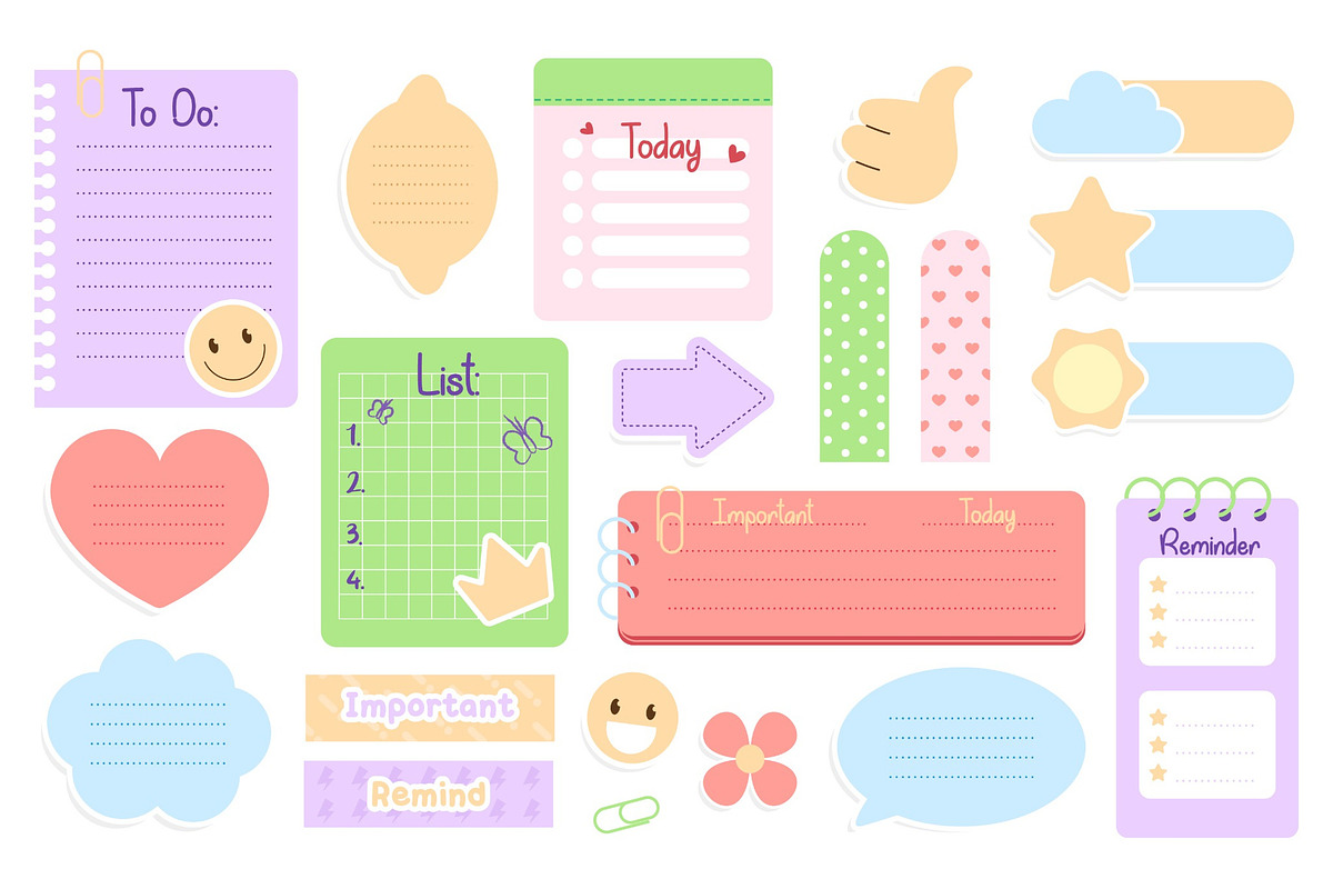 Cute Notes & Planner Illustrations, an Education Illustration by Anna Studio (Photo 9 of 12)