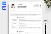 Resume / CV Template | Canva & Word, a Resume Template by CreativeZoom (Thumbnail 1 of 7)