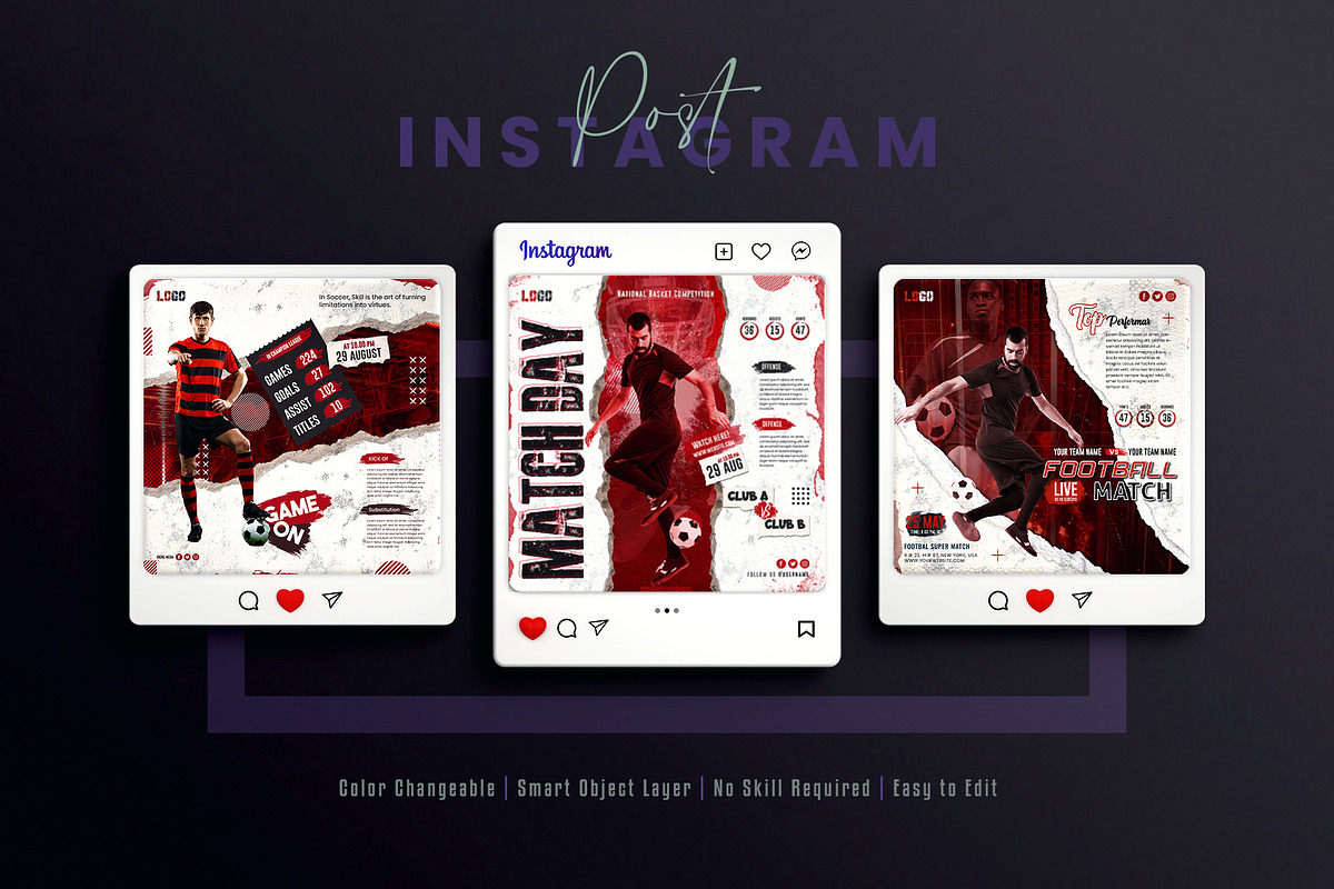 Soccer Football Social Media Post, a Social Media Template by Creative_View