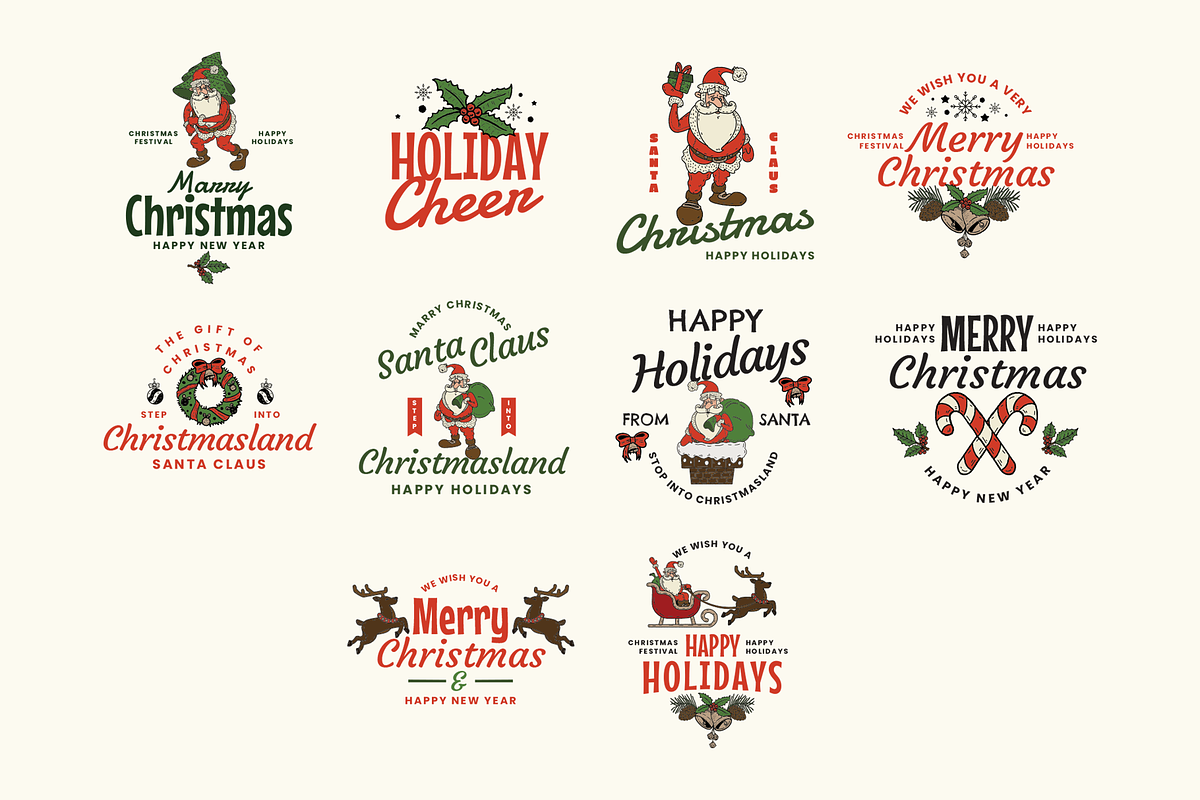 Santa Claus Christmas Badge Bundle, a Branding & Logo Template by Headfonts (Photo 3 of 6)