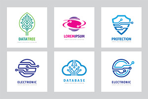 Digital Technology Logo Set