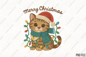 Crochet Christmas Kitten PNG, an Illustration by CraftArtStudio