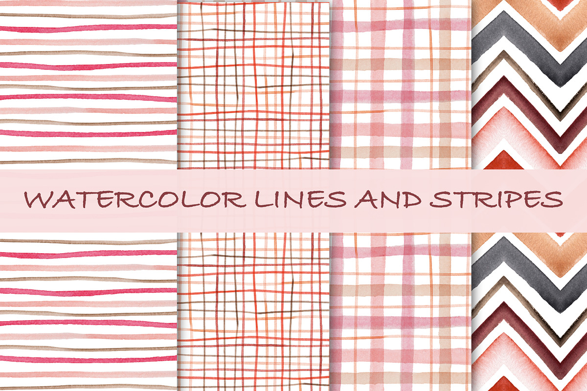 Watercolor lines and stripes, a Pattern Graphic by Wild Rose (Photo 1 of 8)