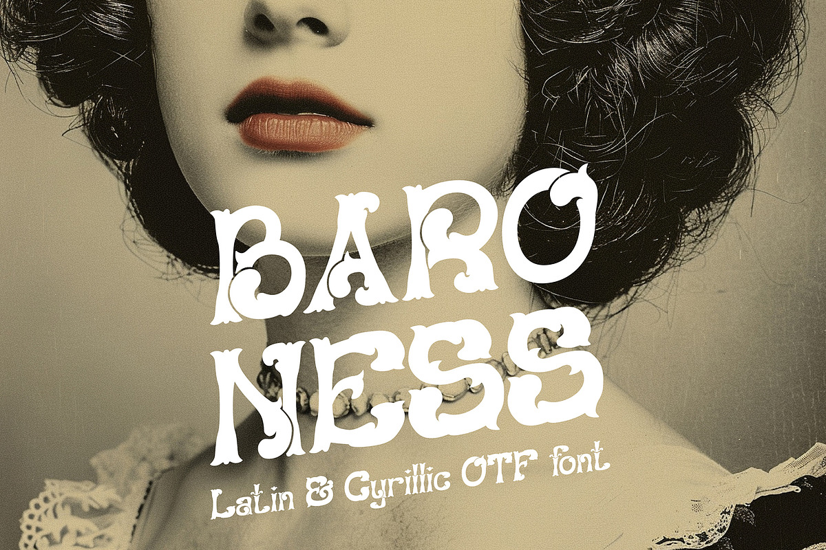 Baroness - stylized baroque font, a Symbol Font by Ekaterina Glazkova (Photo 1 of 10)