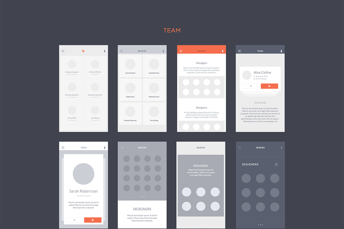 Blocks iOS Wireframe Kit, a Templates & Theme by UI8 (Photo 5 of 7)