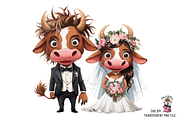 Cow Wedding Couple PNG Bundle, a Graphic by Clipart Bloom (Thumbnail 9 of 15)