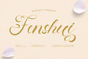 Fenshui – Fancy Script Font, a Script Font by Dhabee (Thumbnail 1 of 17)