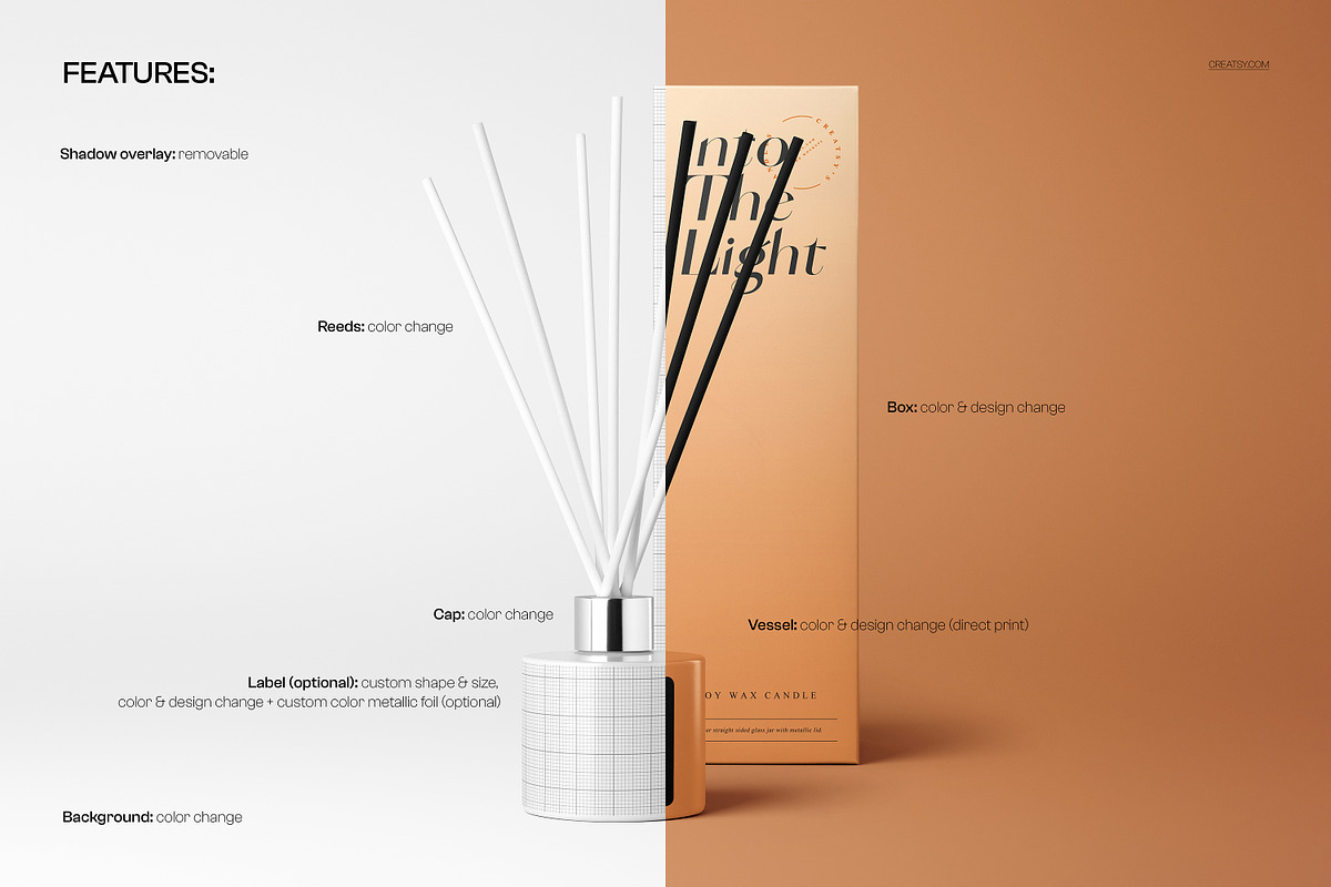 Painted Glass Reed Diffuser Mockup, a Household Mockup by creatsy5 (Photo 3 of 12)