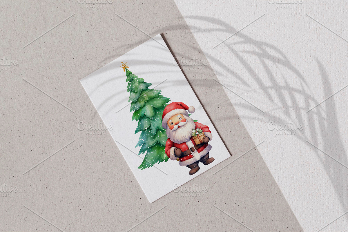 Merry Christmas Watercolor Set, a Seasonal Illustration by The Best Digital Plaza (Photo 5 of 6)