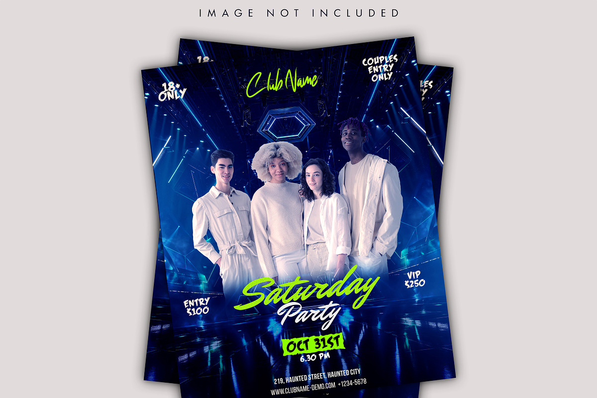 Saturday Night Party Flyer PSD, a Flyer Template by Posterfello (Photo 2 of 5)