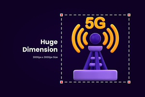 3D 5G Connection Icon