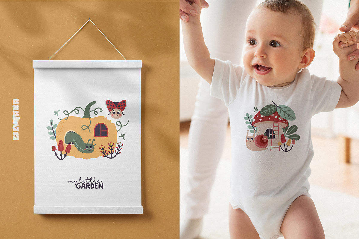 Cute Garden Clipart & Patterns, an Animal Illustration by Ejevyaka (Photo 10 of 13)