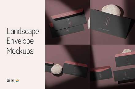 DL Landscape Envelope Mockups