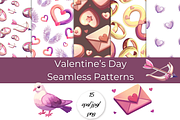 Valentine’s Day Seamless Patterns, a Pattern Graphic by InkyQueenArt (Thumbnail 1 of 4)