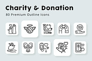 Charity and Donation Outline Icons, an Outline Icon by vectorstank (Thumbnail 1 of 3)