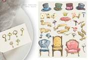 Watercolor Alice in Wonderland, an Illustration by Love Watercolor Store (Thumbnail 6 of 14)