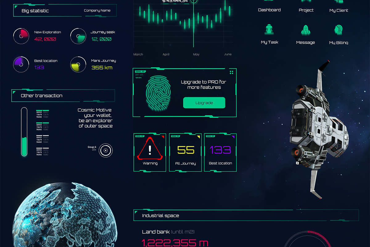 Sci-Fi UI Kit 2023, an UI Kit Template by Cosmic Motive (Photo 3 of 11)