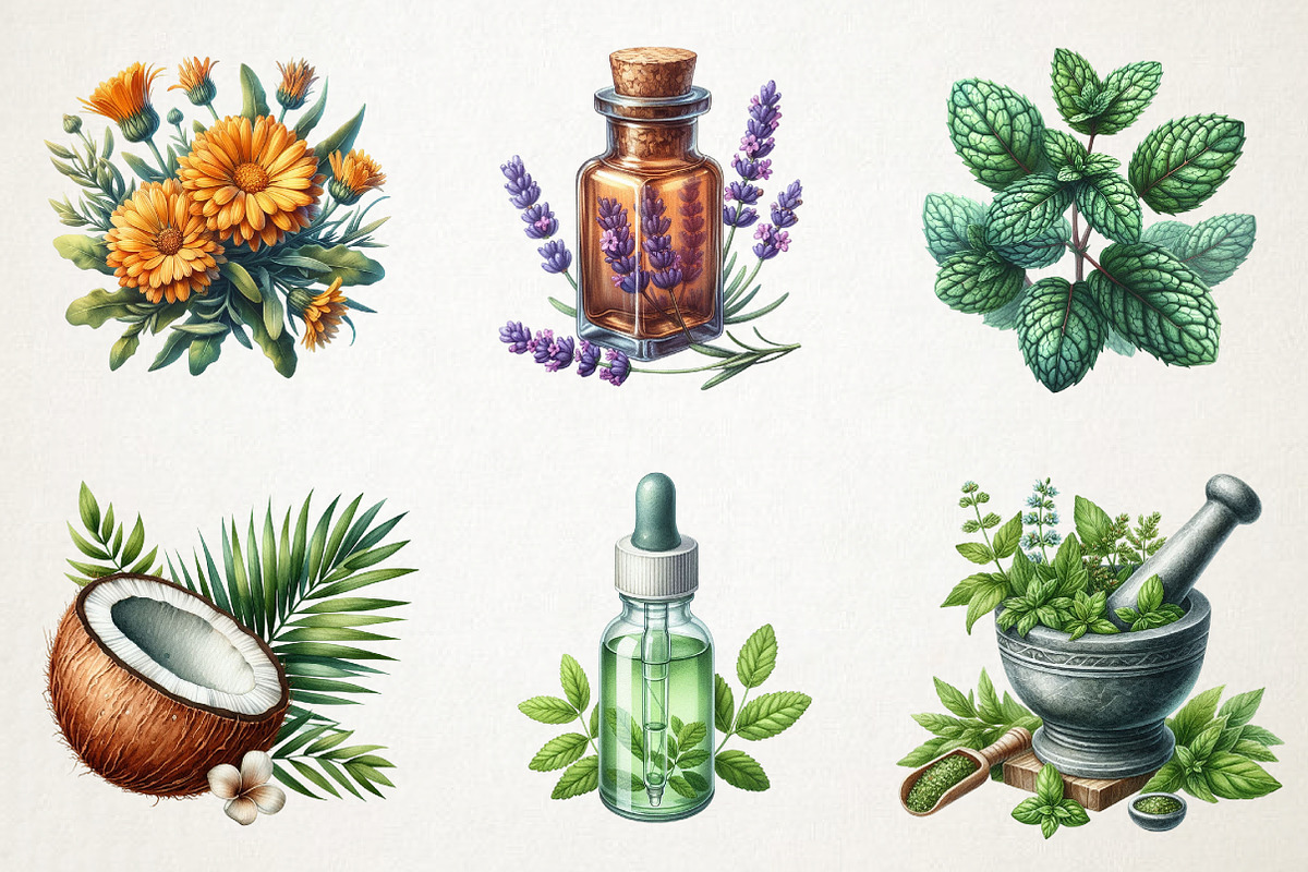 Botanical Wellness Watercolor Png, an Icon by RobertsArt (Photo 5 of 7)