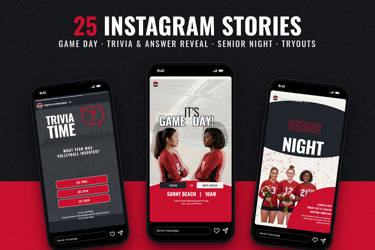 Volleyball Social Media Posts, a Social Media Template by Daring Digies (Photo 4 of 10)