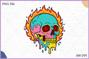 Flaming Skull SVG with Red Eyes SVG, an Object Illustration by Gfx Expert Team