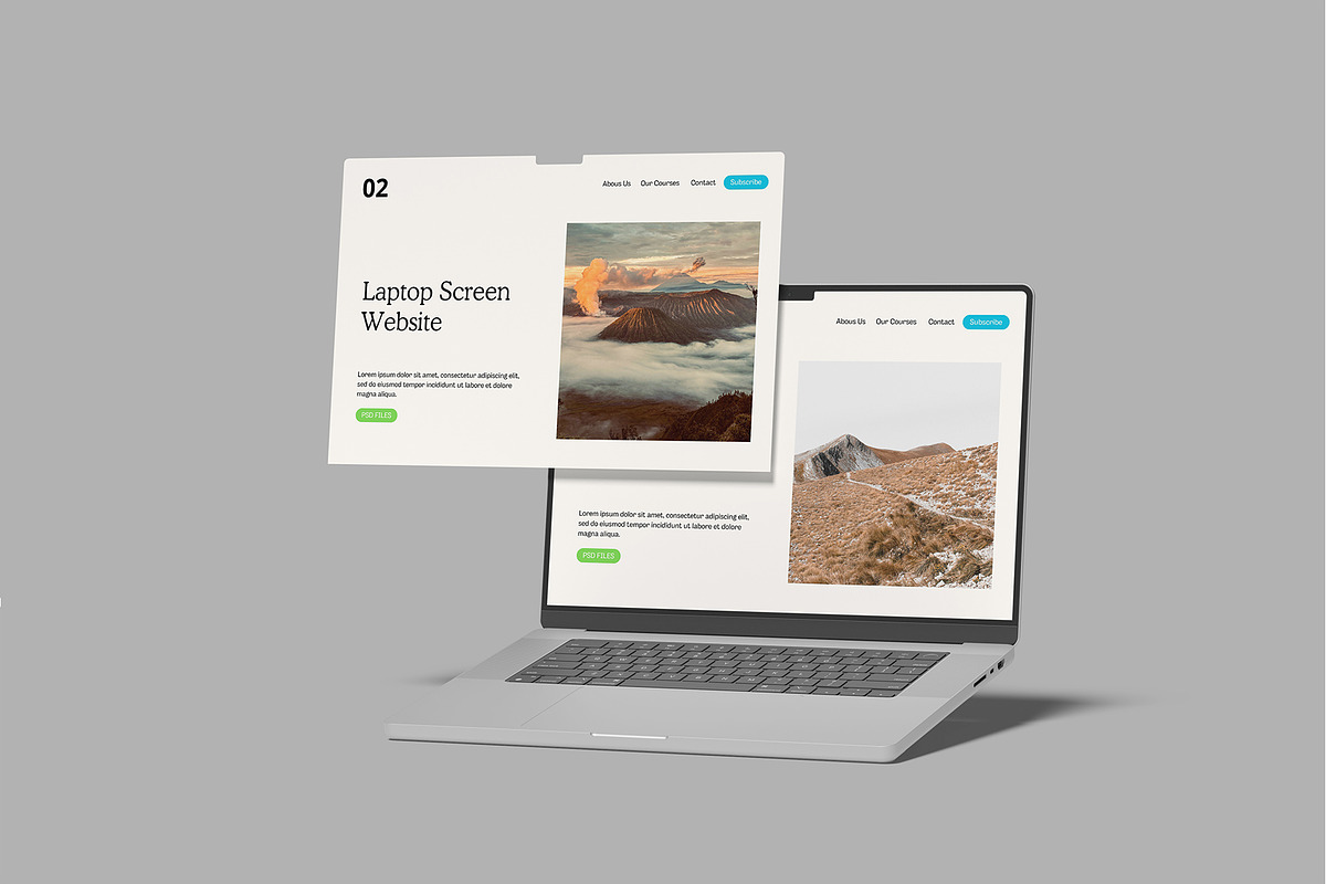 Laptop Screen Website Mockup, a Mockup by lamorastudio (Photo 2 of 11)